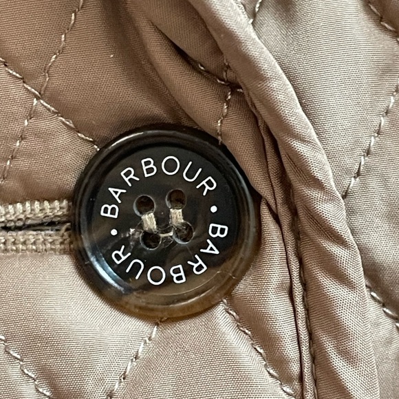 Barbour Downham Women's Quilted Tan Blazer with Brown Accents US Size 12 - Picture 3 of 16